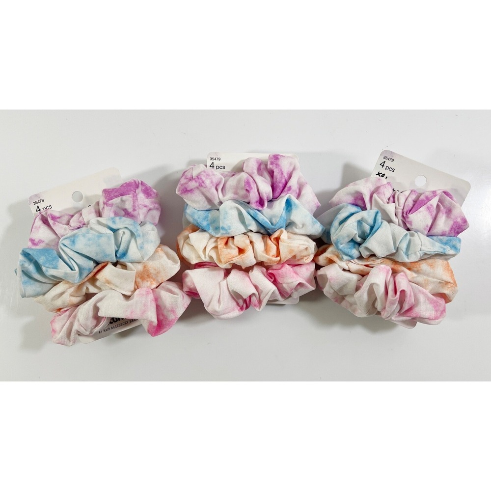 Scünci XO Morgan Simianer ‎ 35479  Scrunchie Multicolor Tie Dye- Lot Of 3